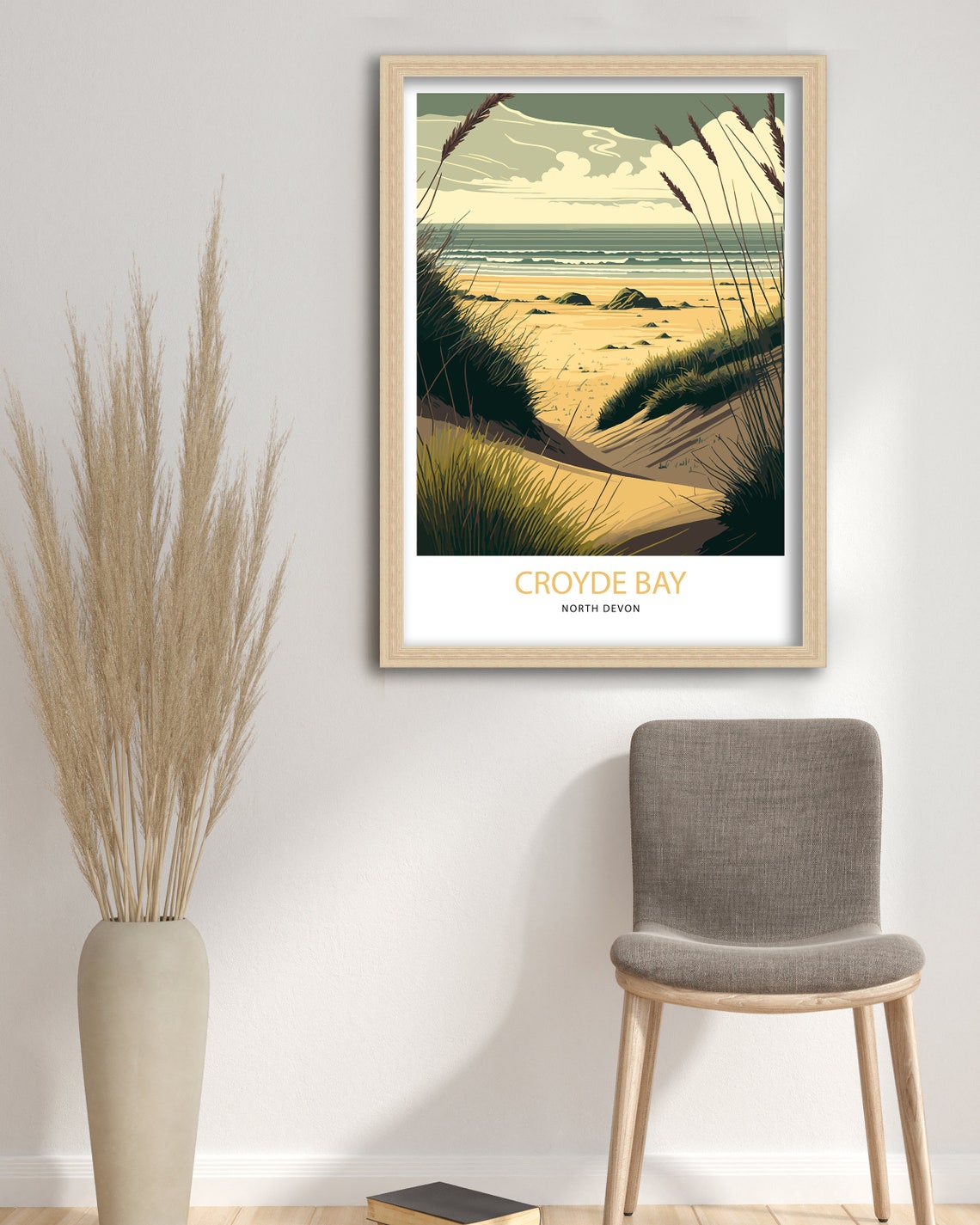 Croyde Bay North Devon Beach Dunes Vintage Surf Travel Poster - Image 3