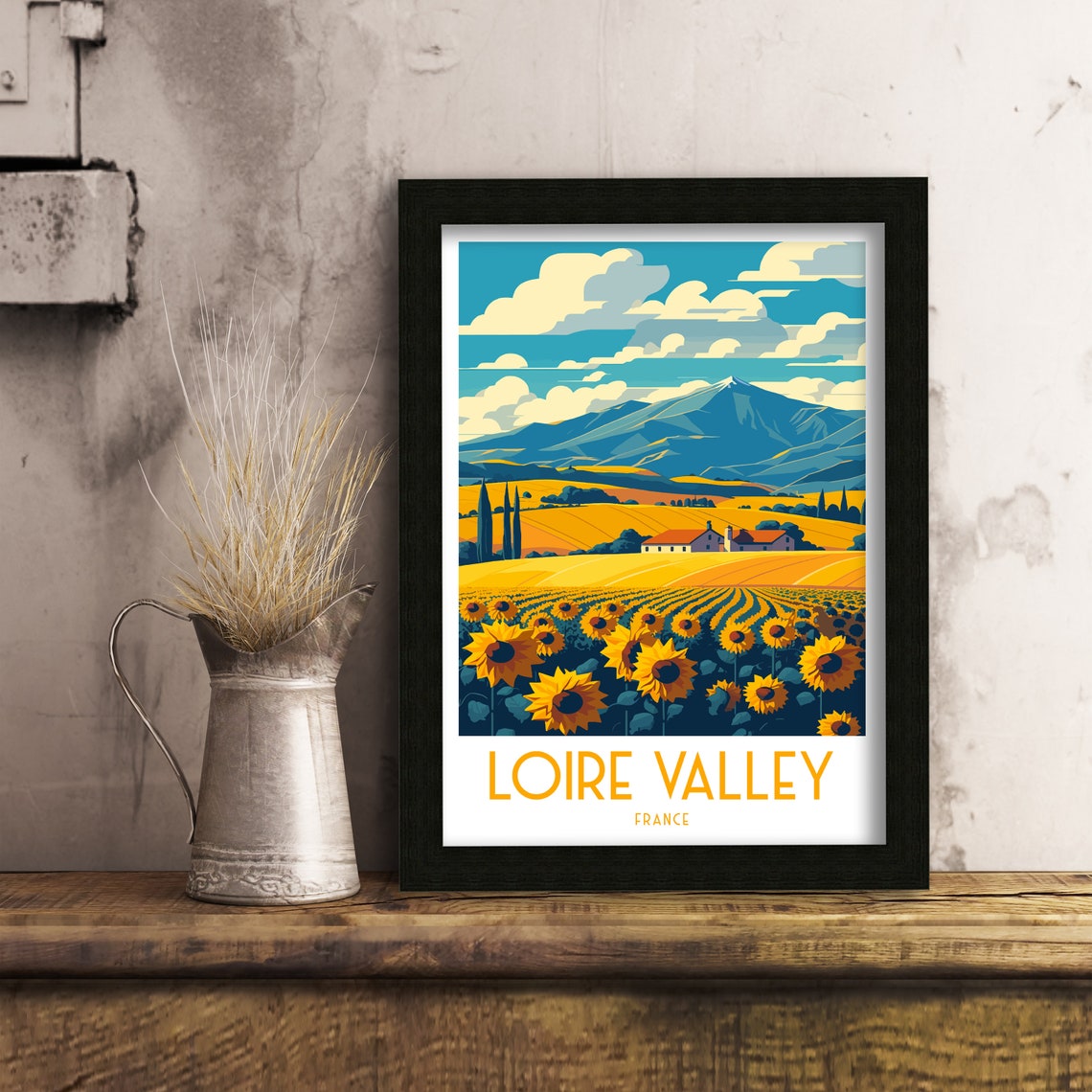 Loire Valley Travel Print Wall Decor Loire Valley Poster France Travel Prints Loire Valley Art Print Loire Valley Illustration Loire Valley - Image 2