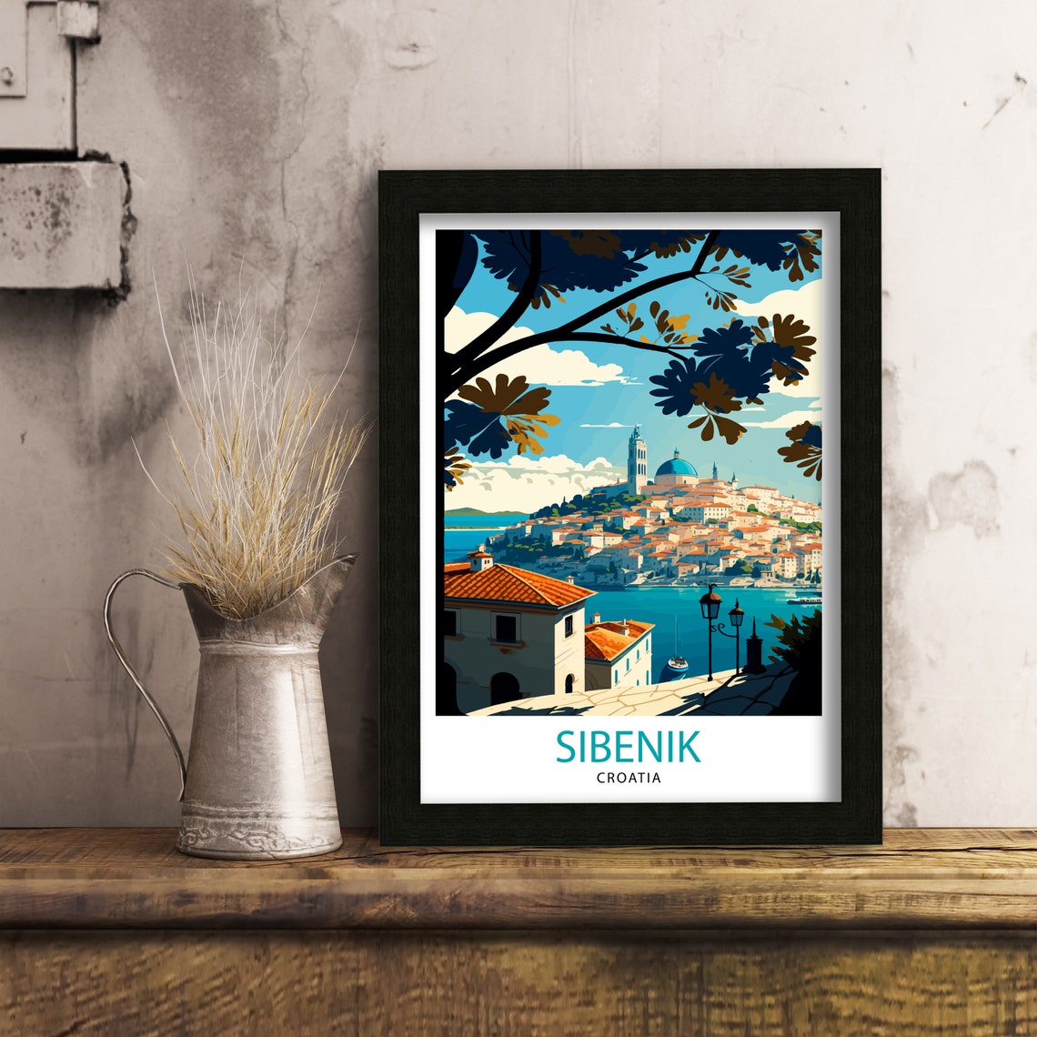 Sibenik Croatia Travel Print Sibenik Wall Art Sibenik Poster Croatia Travel Prints Sibenik Art Print Sibenik Illustration Sibenik Home Decor - Image 3