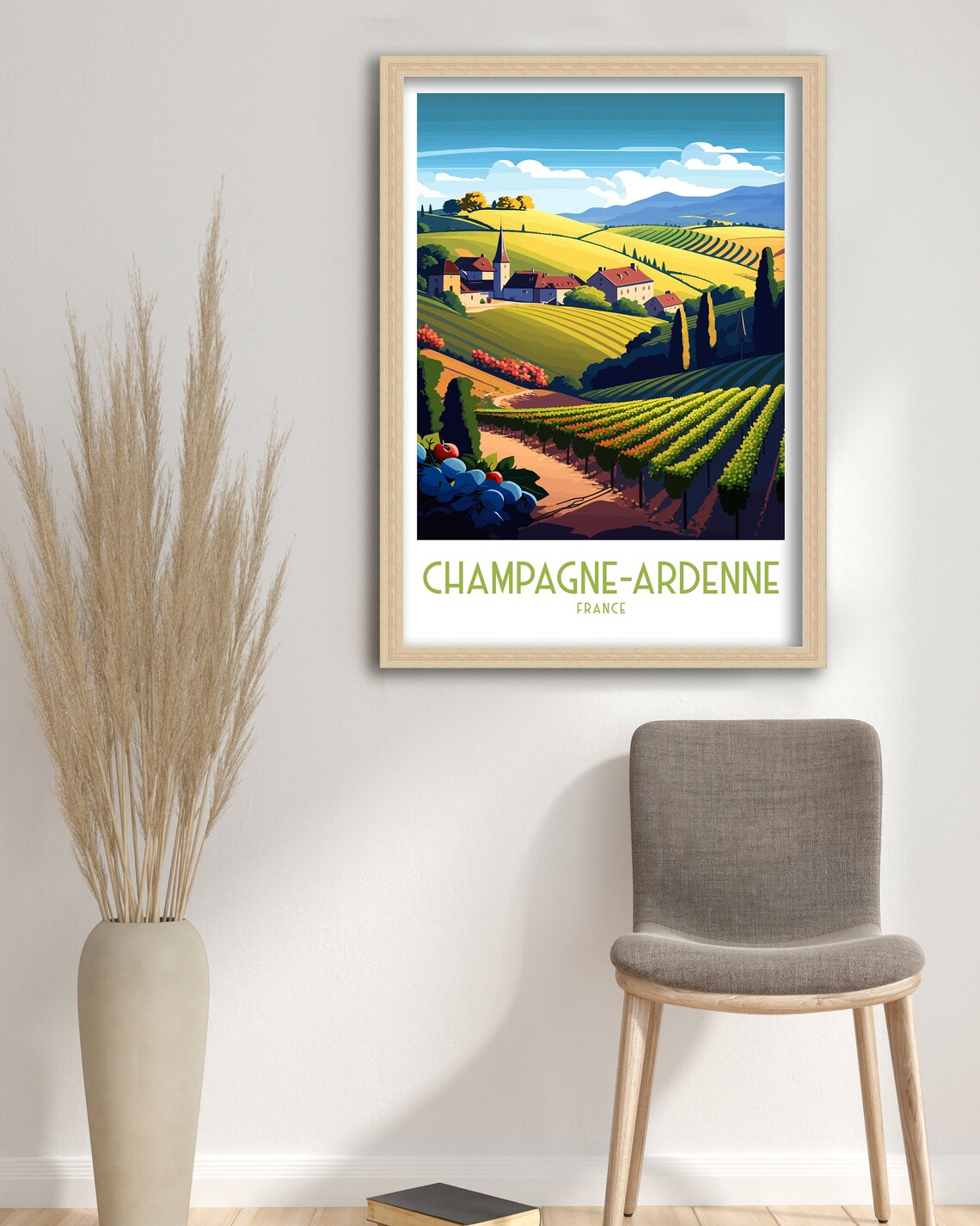 Champagne Ardenne Vintage Travel Poster, France - Image 3