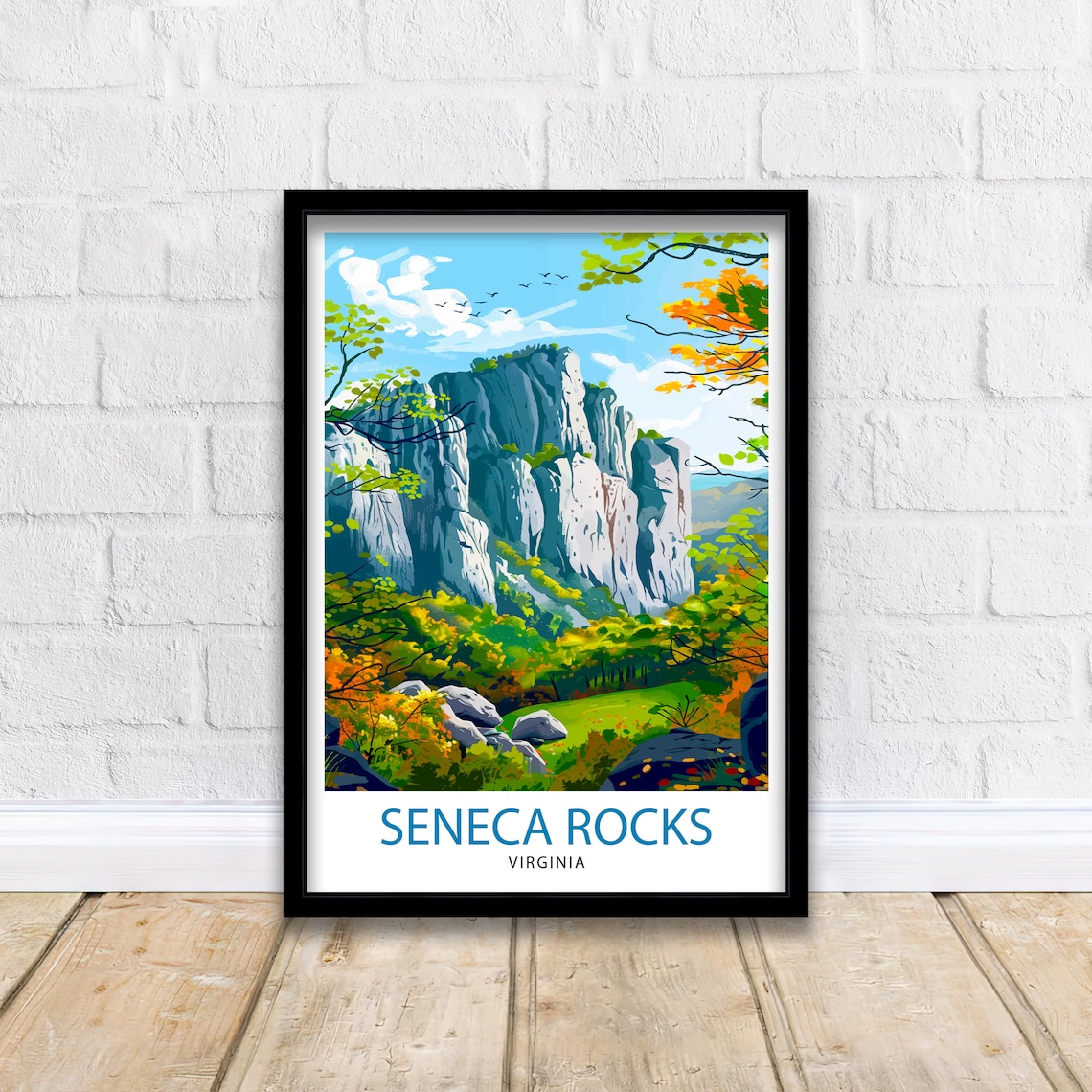 Seneca Rocks, West Virginia Travel Poster