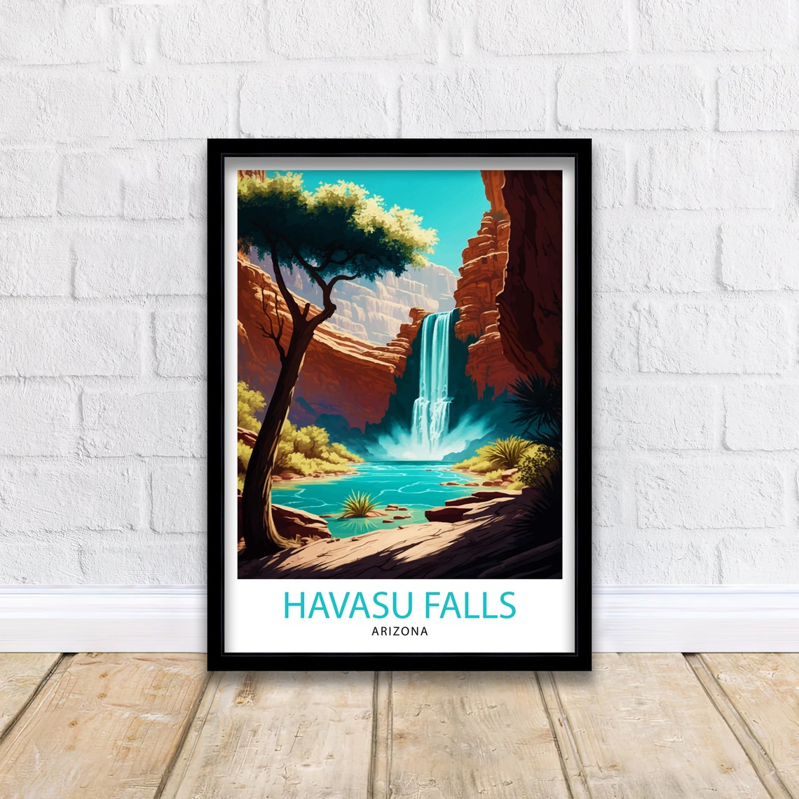 Havasu Falls Arizona Red Rock Canyon Desert Waterfall Poster - Image 2