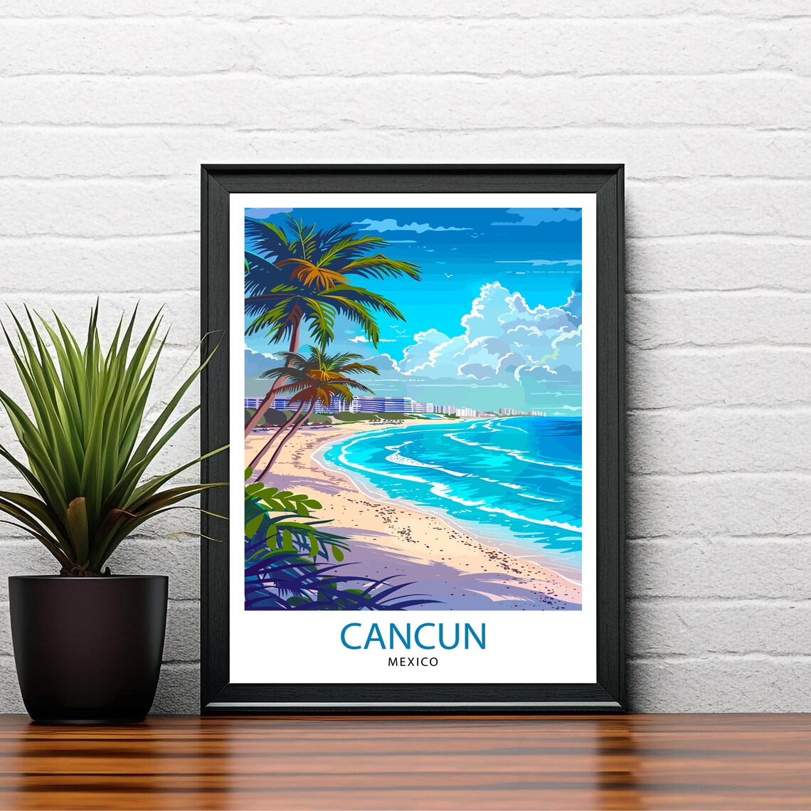 Cancun Mexico Travel Poster, World & Cultural Art - Image 2