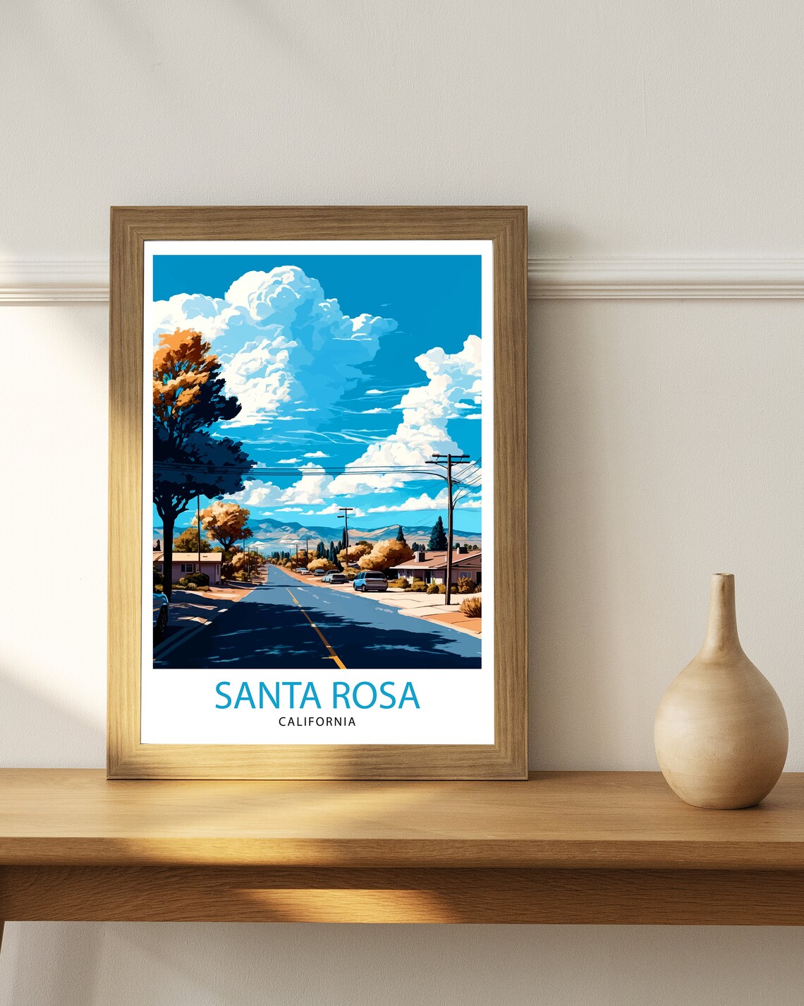 Santa Rosa California Travel Poster, Home Wall Art - Image 3