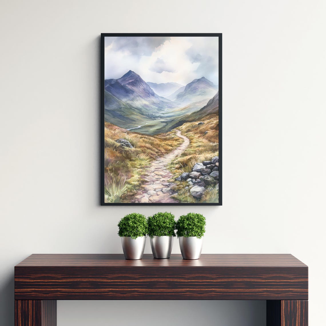 West Highland Way Watercolor Art Print, Scotland