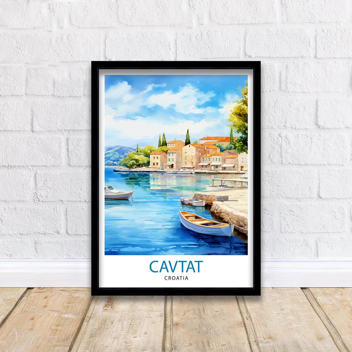 Cavtat Croatia Travel Poster, Europe Wall Decor - Image 2