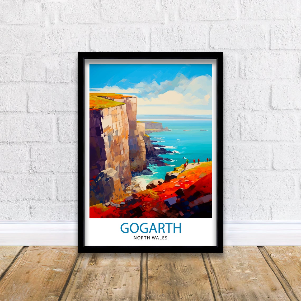 Gogarth North Wales Bold Sea Cliffs Painterly Coastal Colors Poster