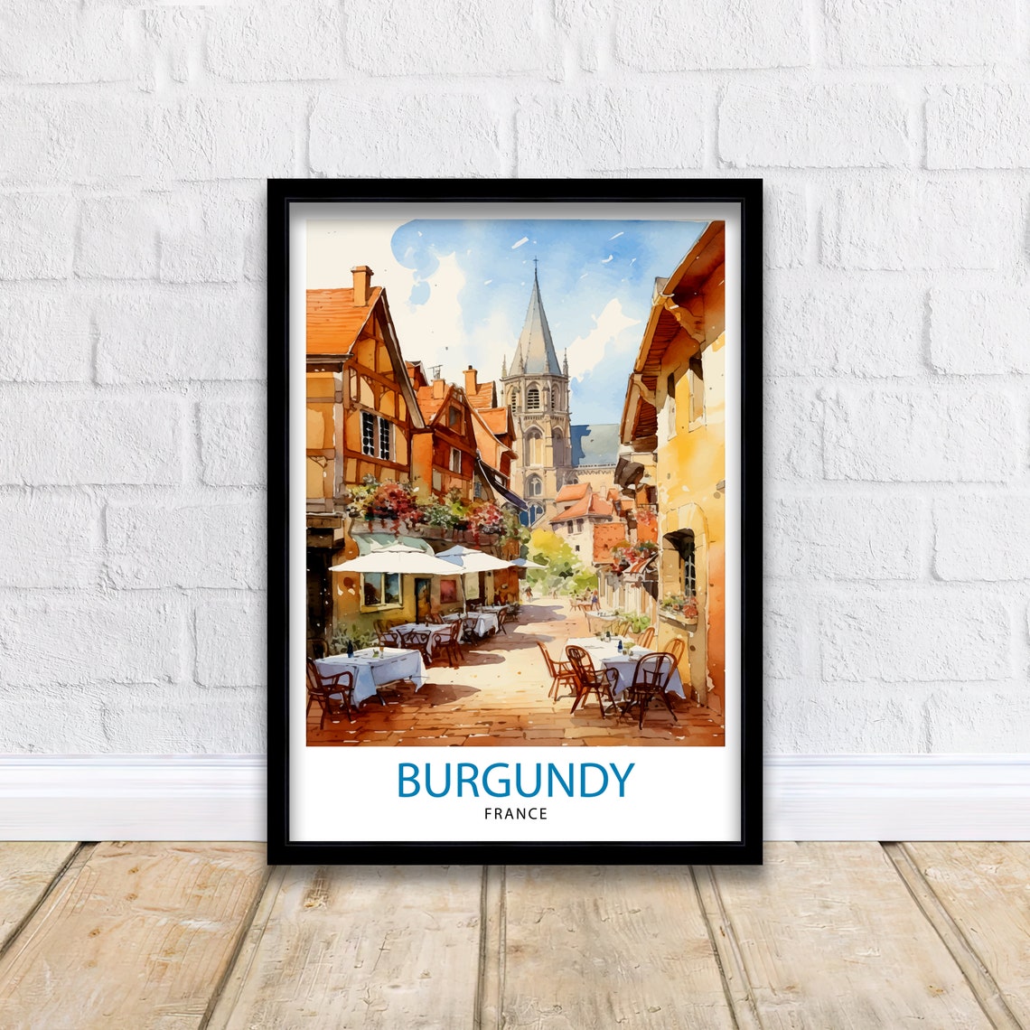 Burgundy France Travel Print Burgundy Wall Decor Burgundy Poster France Travel Prints Burgundy Art Print Burgundy Illustration Burgundy - Image 2