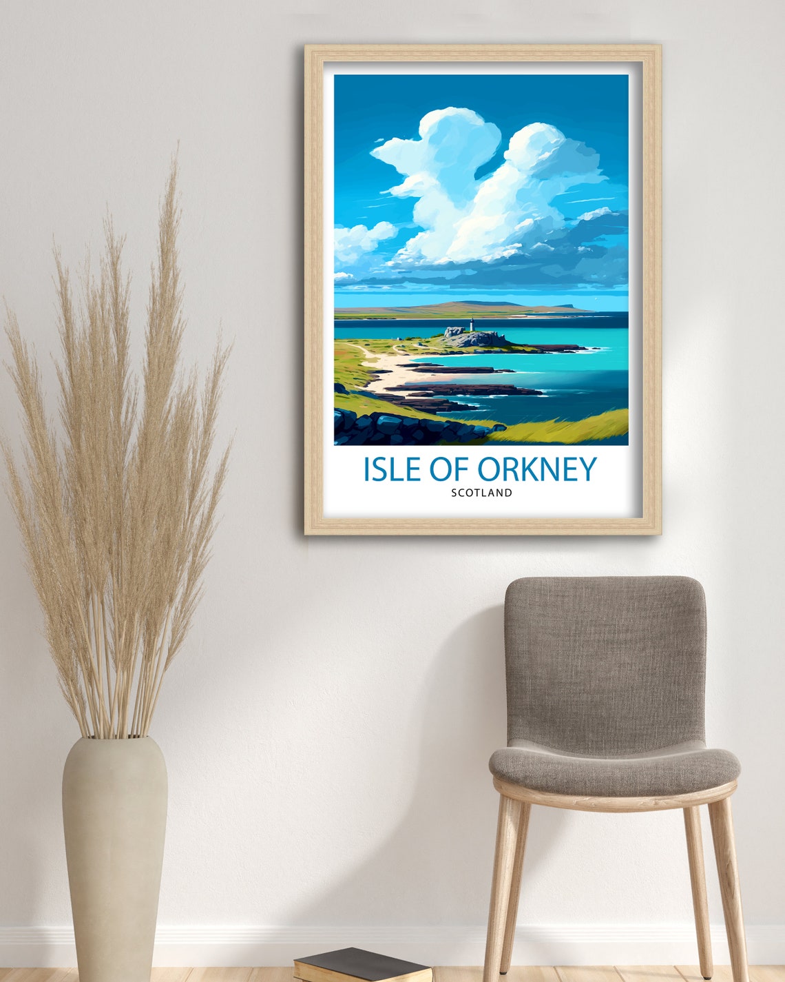 Isle Of Orkney Scotland Travel Print Orkney Wall Decor Orkney Home Living Decor Orkney Scotland Illustration Travel Poster Gift For Orkney - Image 3