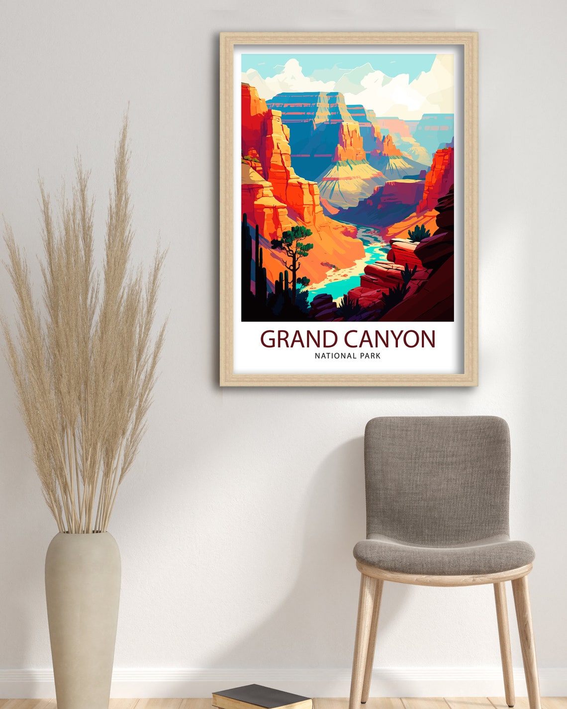 Grand Canyon Travel Print Grand Canyon Wall Art Arizona Travel Poster Grand Canyon National Park Usa Illustration Grand Canyon Souvenir - Image 3