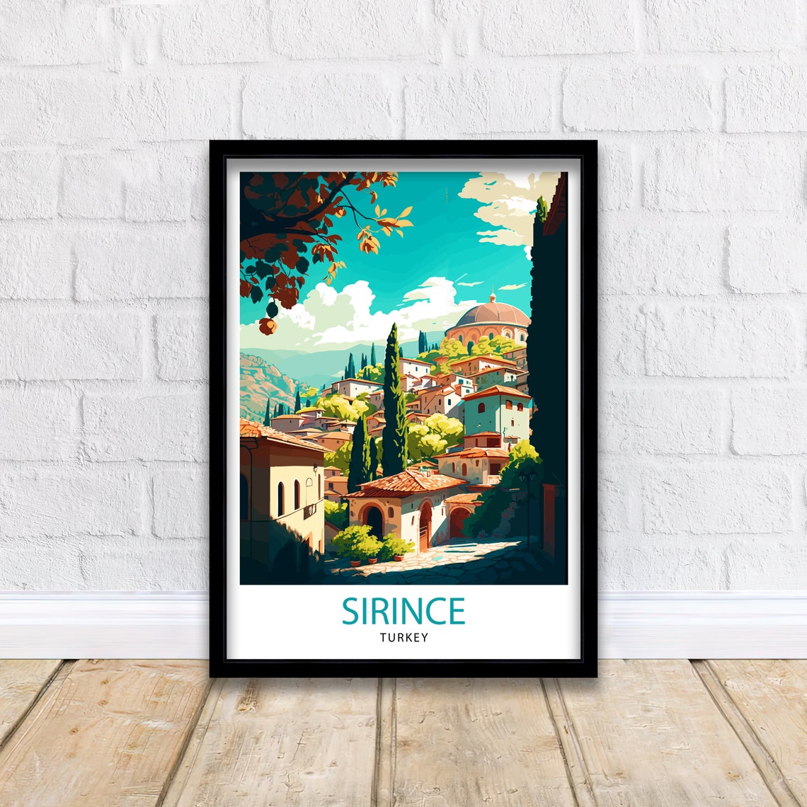 Sirince Turkey Travel Print Sirince Wall Decor Sirince Home Living Decor Sirince Illustration Travel Poster Gift For Sirince Turkey Home - Image 2