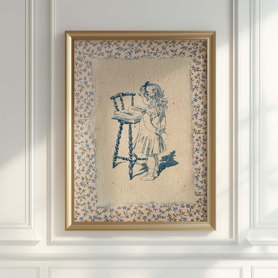 Vintage Book Art - Reading Print