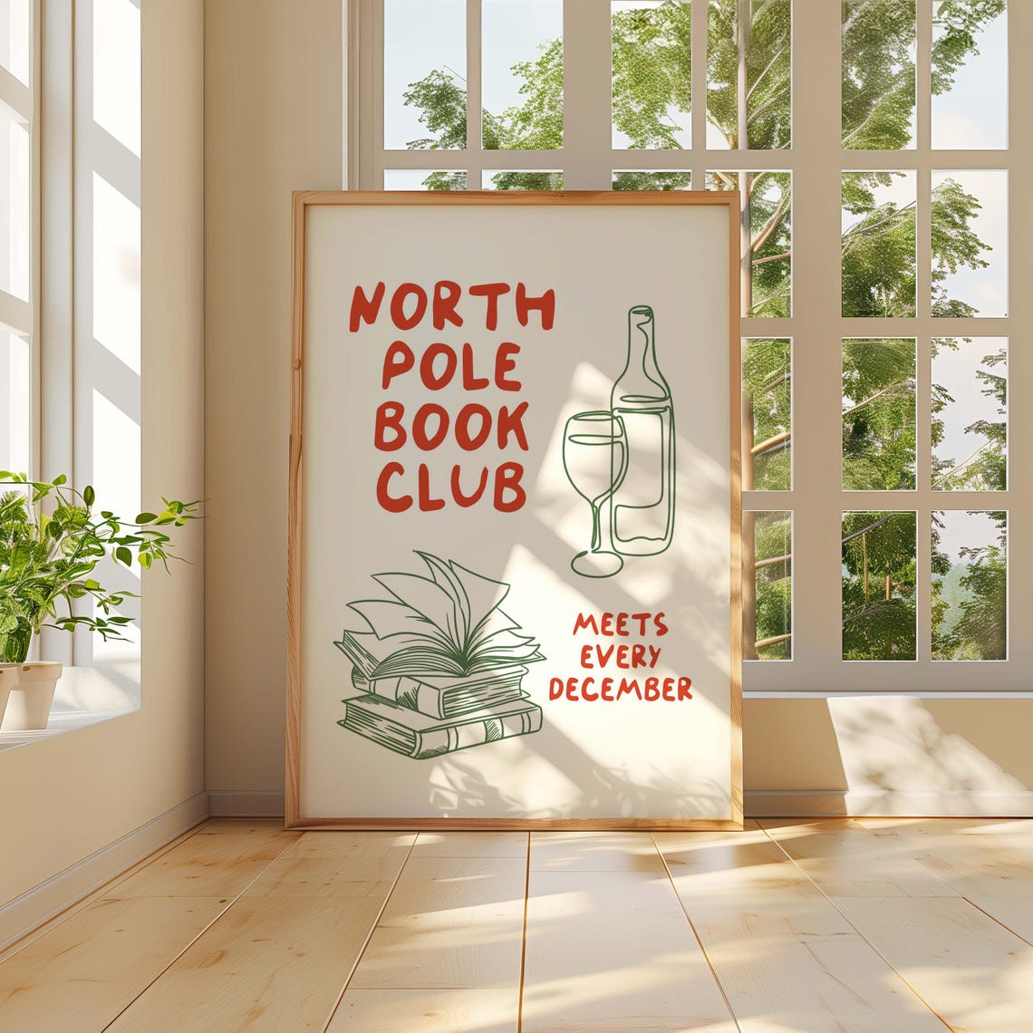 North Pole Book Club Poster, Book Lover Gift - Image 4