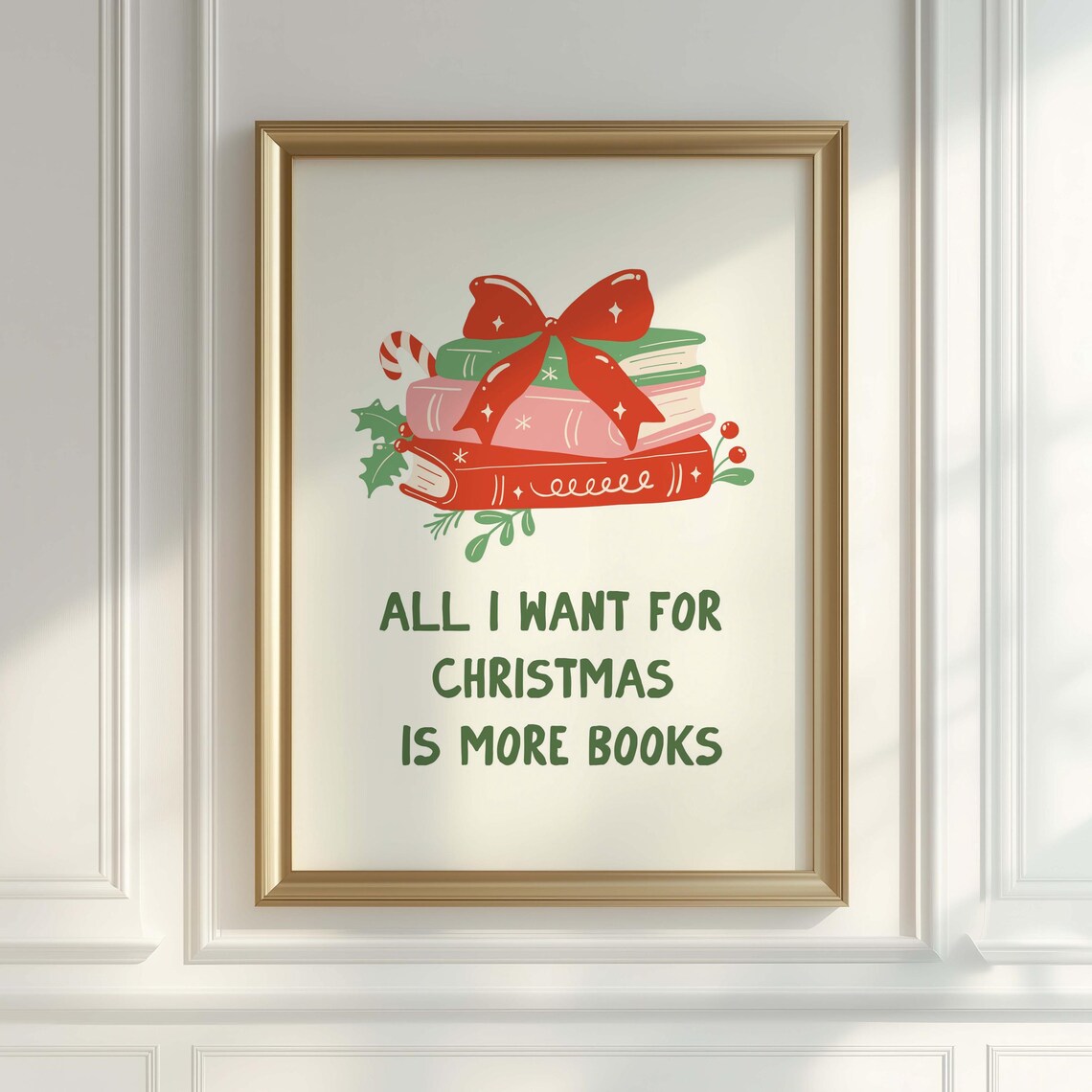 Book Lovers Christmas Holiday Decor, Gift for Reading Lover - Image 2
