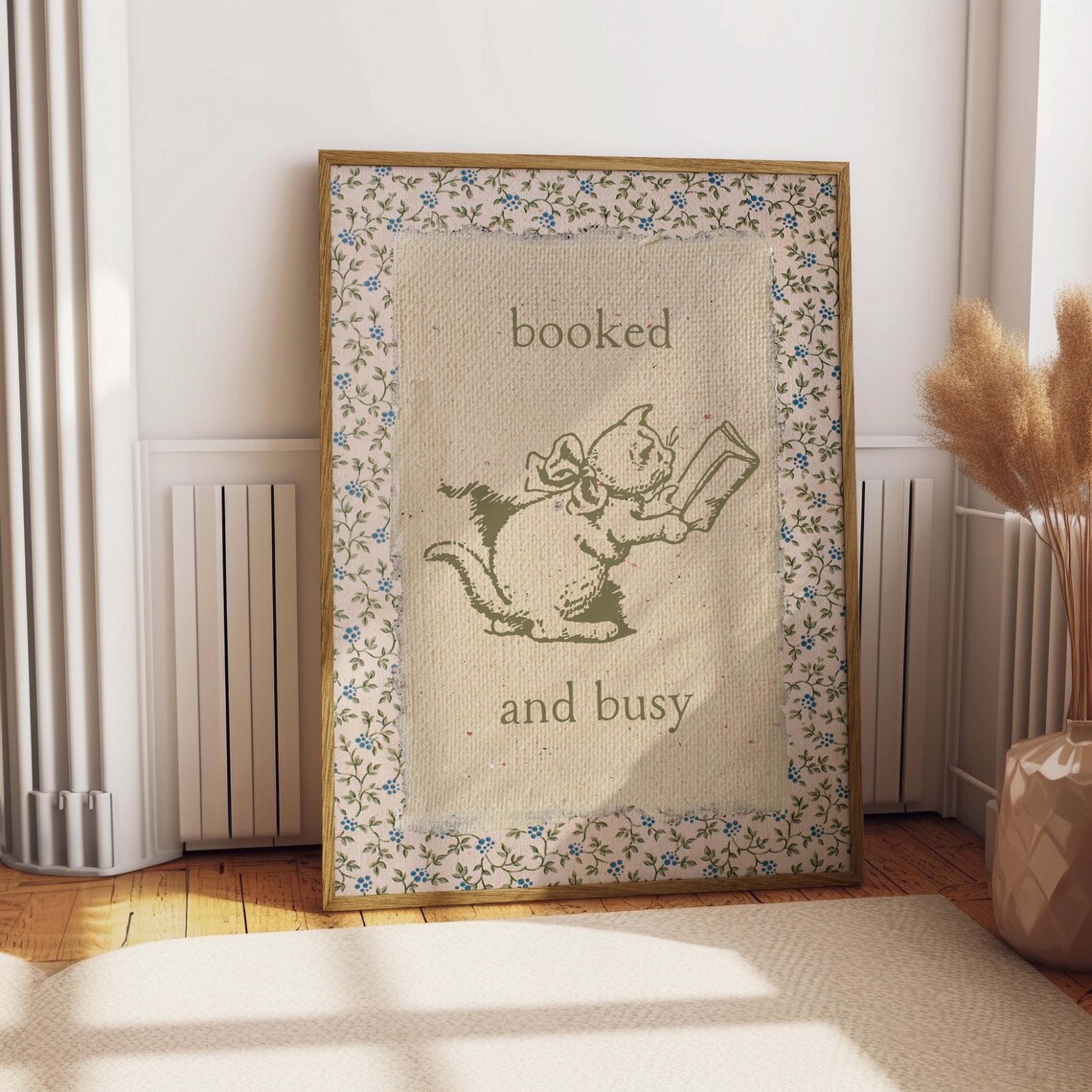 Vintage Book Art, Cute Reading Poster - Image 2