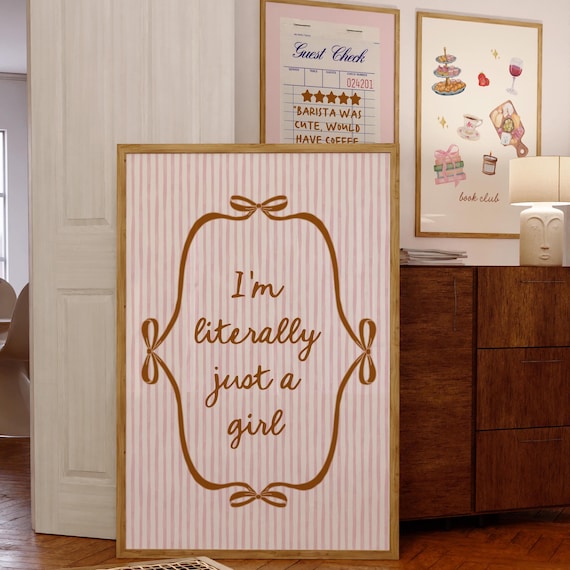 Literally Just A Girl, Coquette Wall Art Print