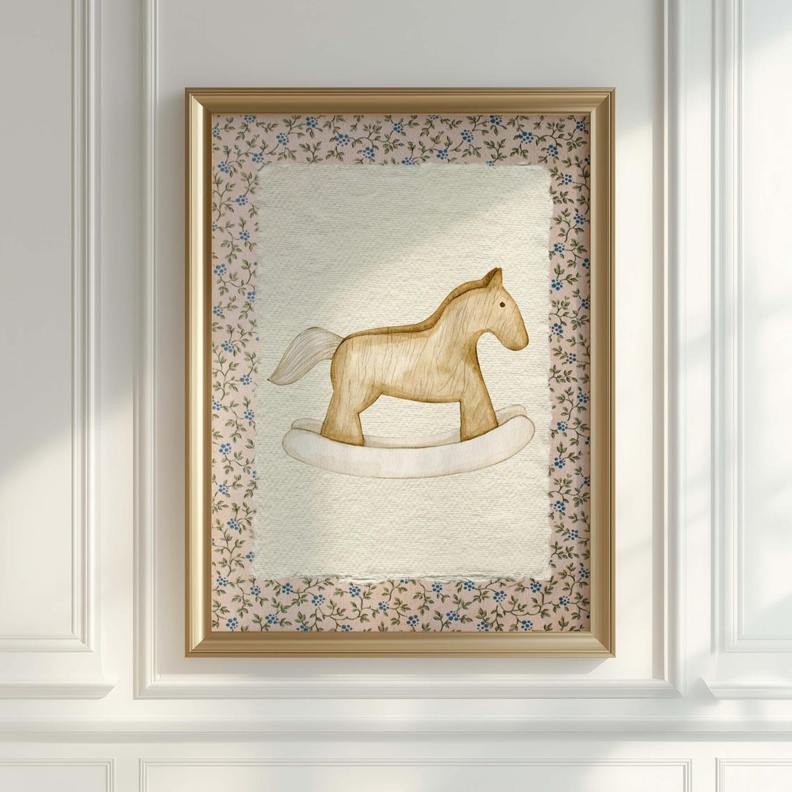 Vintage Rocking Horse Art Print, Nursery Decor - Image 4