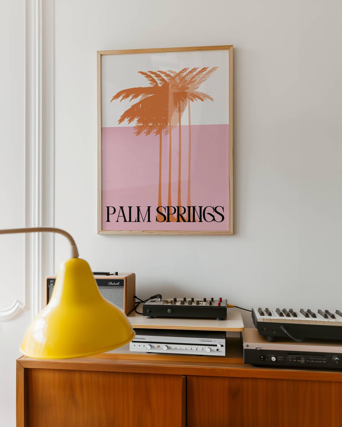 Minimalist Palm Trees Abstract Colour Block Print Modern Pastel Home Decor Mid Century Retro - Image 4