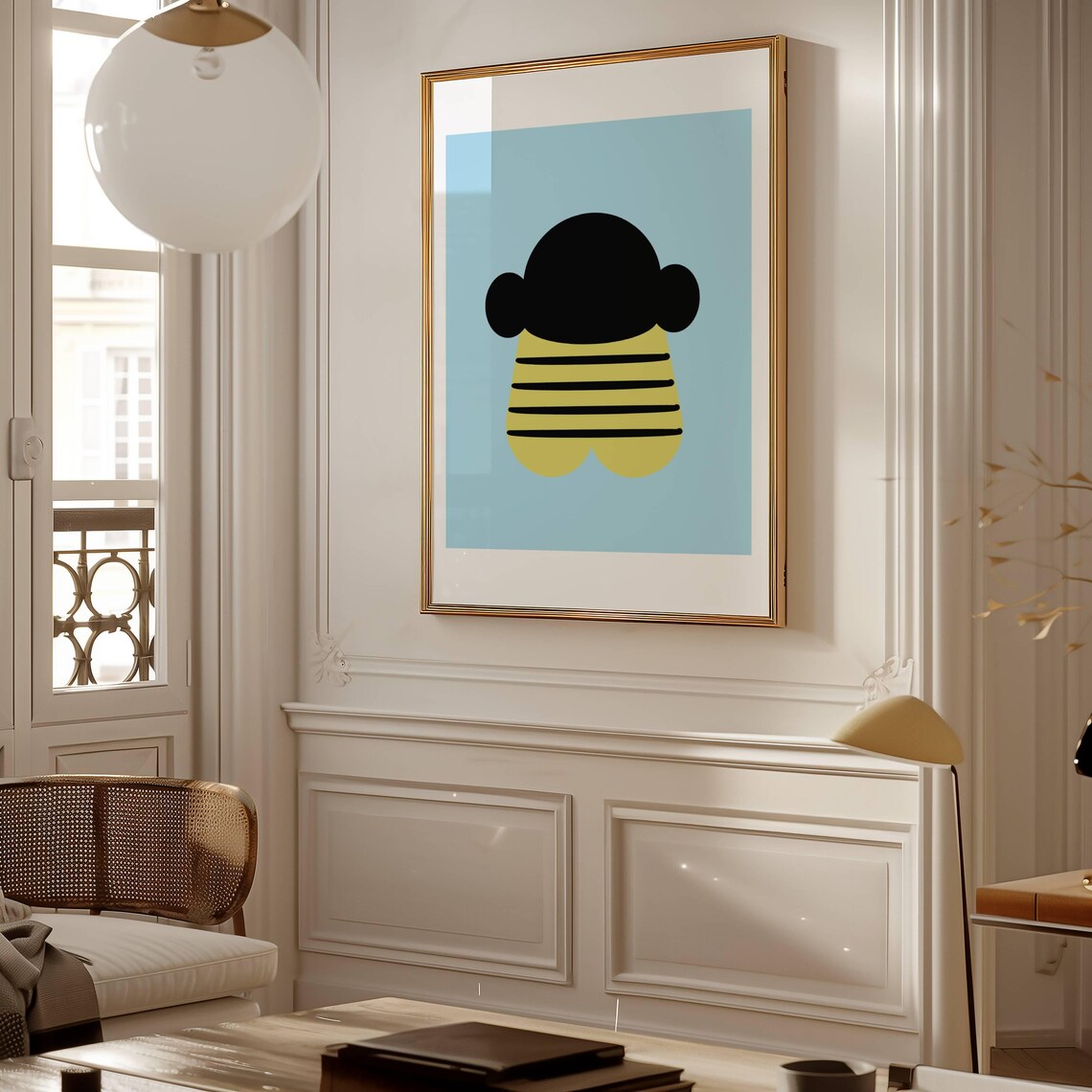 Bee Art Print, Modern Minimalist Nursery Decor - Image 2