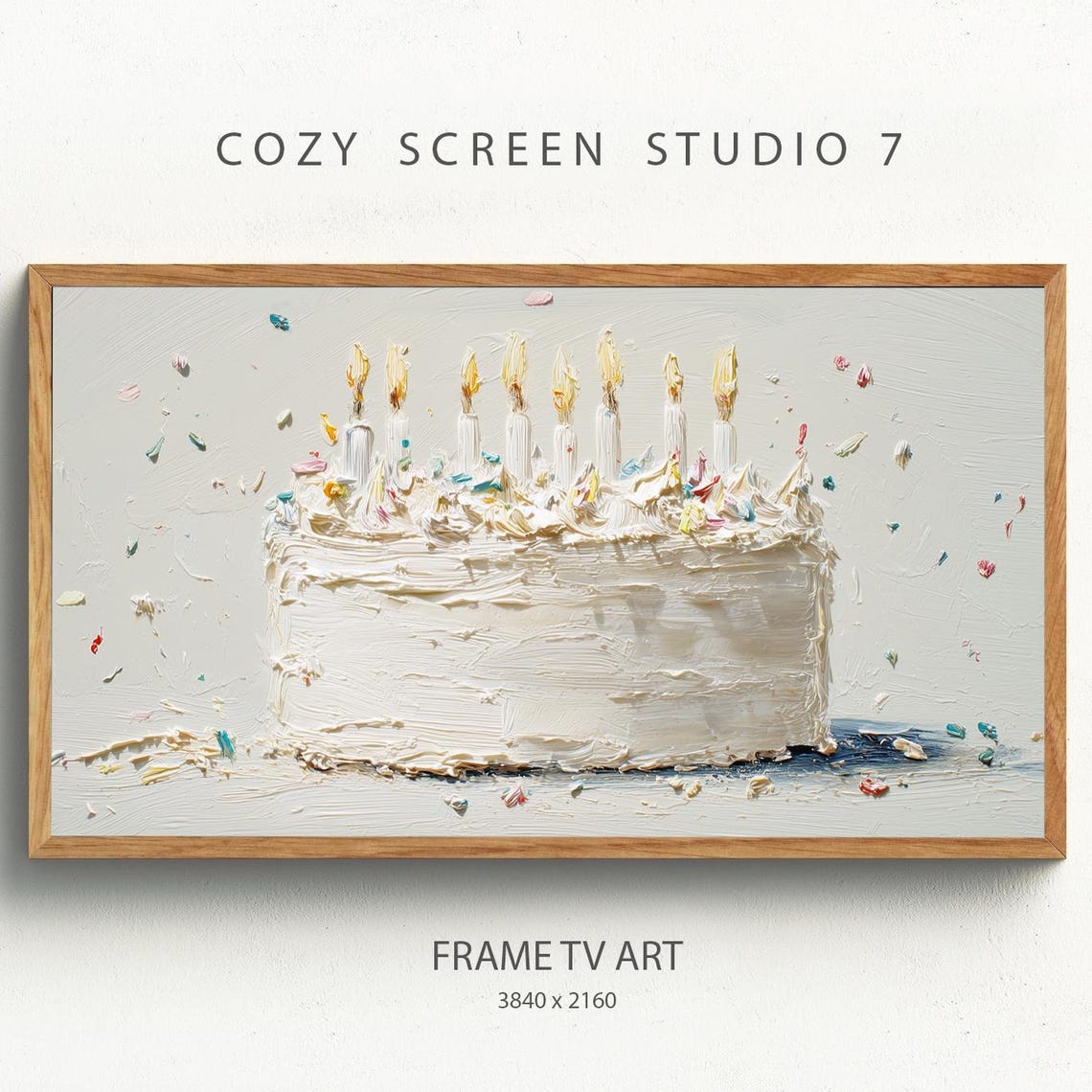 Birthday Cake Frame Tv Art Poster Print
