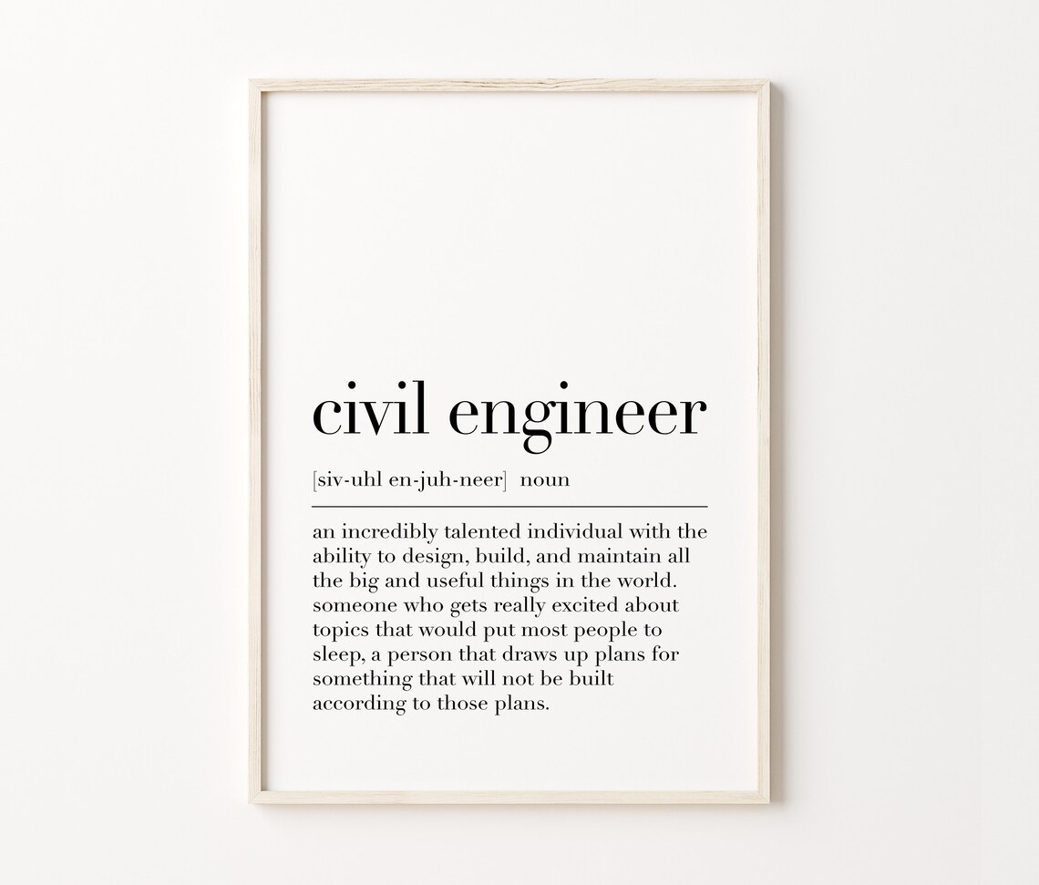 Civil Engineer Civil Engineer Definition Print Quote Print Engineer Office Decor Office Wall Art - Image 3
