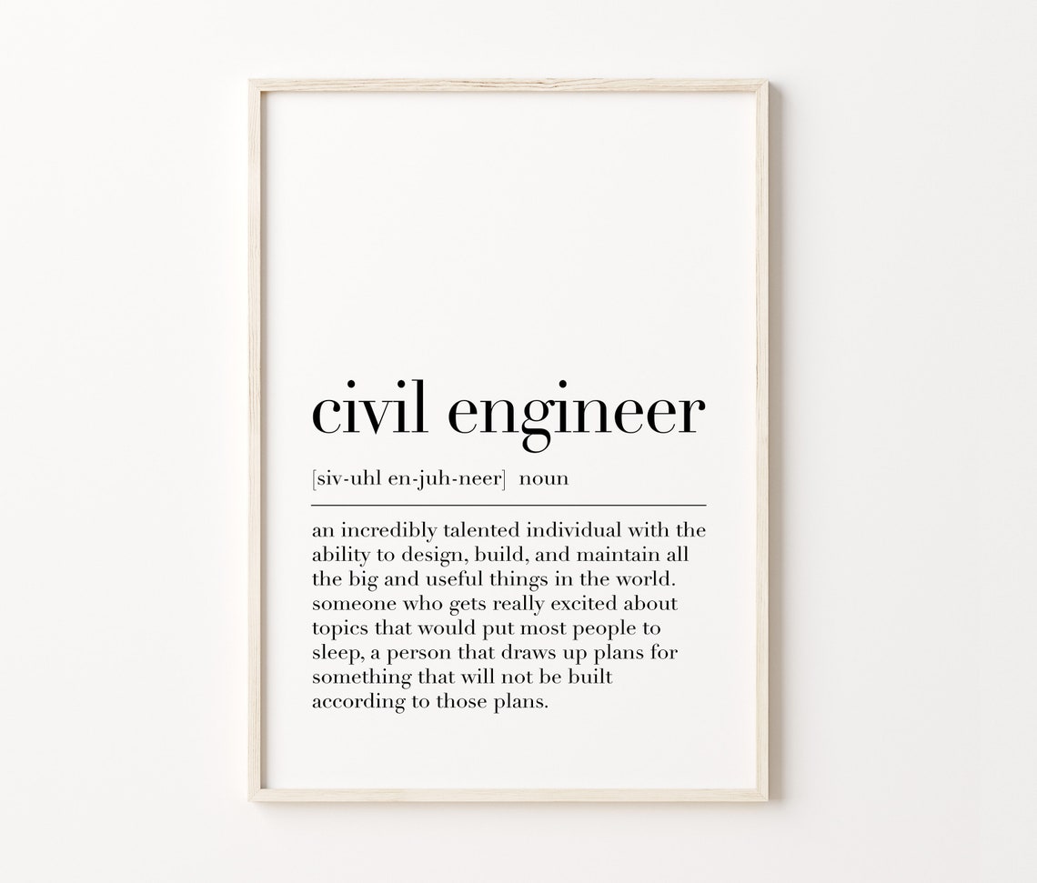 Civil Engineer Definition Funny Gift Build Design Engineer Poster - Image 3