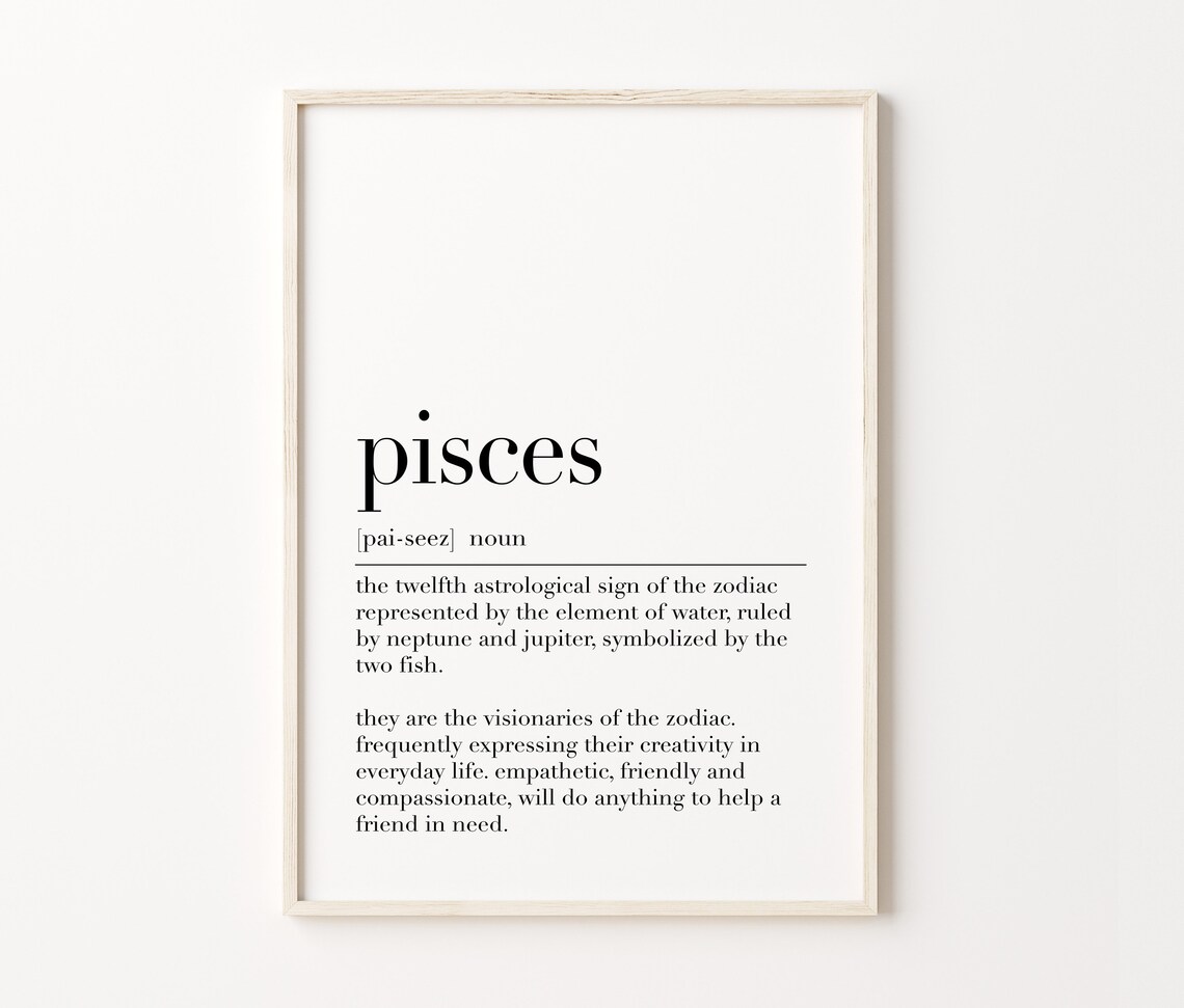 Pisces Definition Print Pisces Quote Wall Art Pisces Zodiac Poster Astrology Gifts Pisces Wall Art Birthday Gifts - Image 4