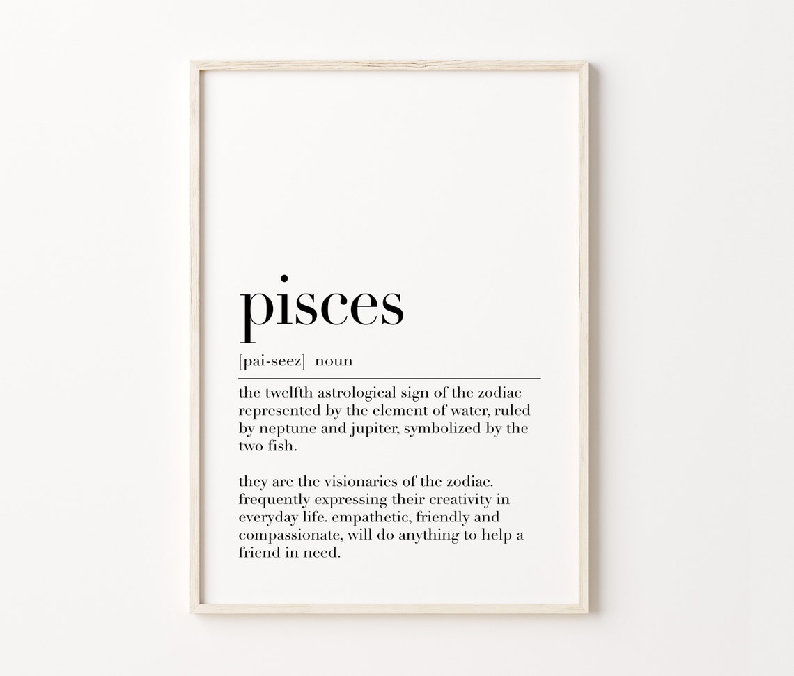 Pisces Zodiac Dictionary Definition Astrology Star Sign Quote Poster - Image 4