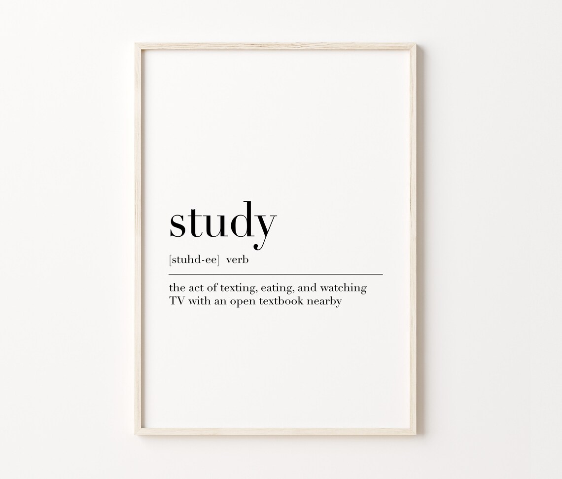 Study Study Print Study Definition Print Study Quote Wall Art Teen Room Decor Dictionary Poster - Image 4