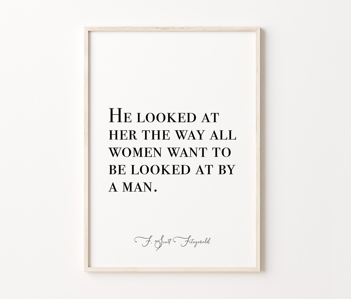 He Looked At He Looked At Print He Looked At Poster F Scott Fitzgerald Definition F Scott Fitzgerald Print Wall Art Decor - Image 3