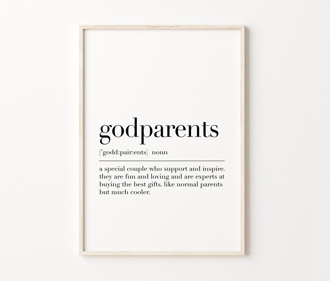 Godparents Definition Godparents Poster Godparents Quote Godparents Gifts Dictionary Poster Print Minimalist Poster - Image 4