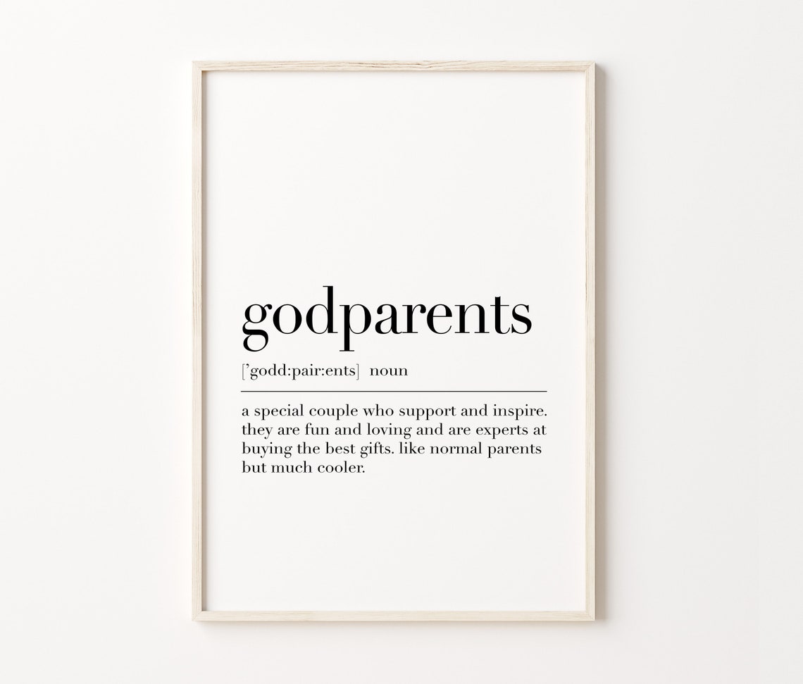 Godparents Definition Minimalist Dictionary Style Gift Wall Art Poster - Image 4