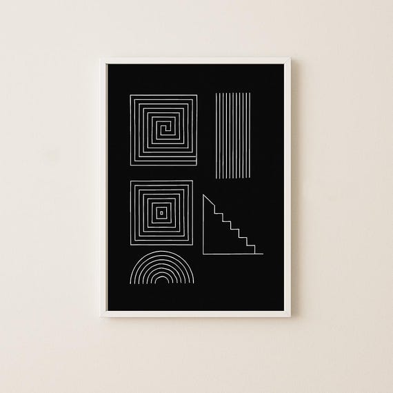 Arte Mural Escandinavo Impresin Geomtrica Minimalista Decoracin Abstracta Moderna Descarga Nrdico Para El Hogar