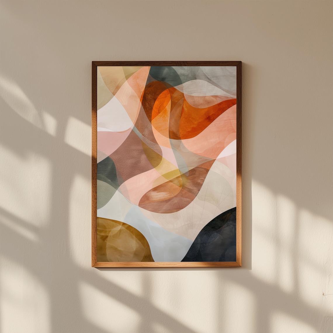 Abstract Organic Painting Print Flowing Forms Modern Wall Art