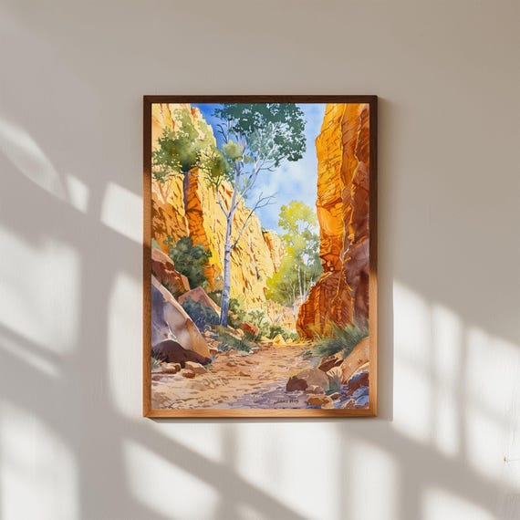 Kings Canyon Watercolor Print Australian Outback Wall Art
