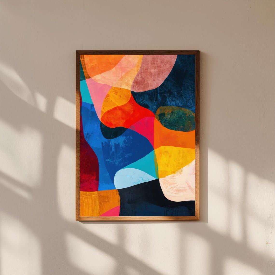 Fauvist Bold Orange And Blue Abstract Expressionist Art Poster