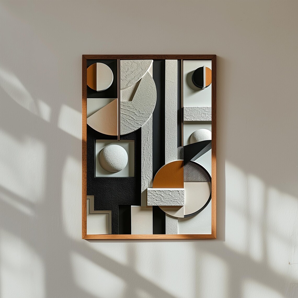 Geometric Abstract Relief Wall Art Modern 3d Textured Minimalist Sculpture Print Architectural Decor