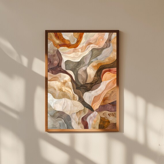 Abstract Organic Painting Print Modern Textured Wall Art