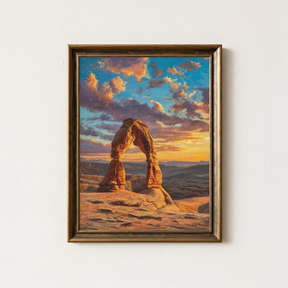 Delicate Arch Sunset Utah Arches National Park Landscape Poster