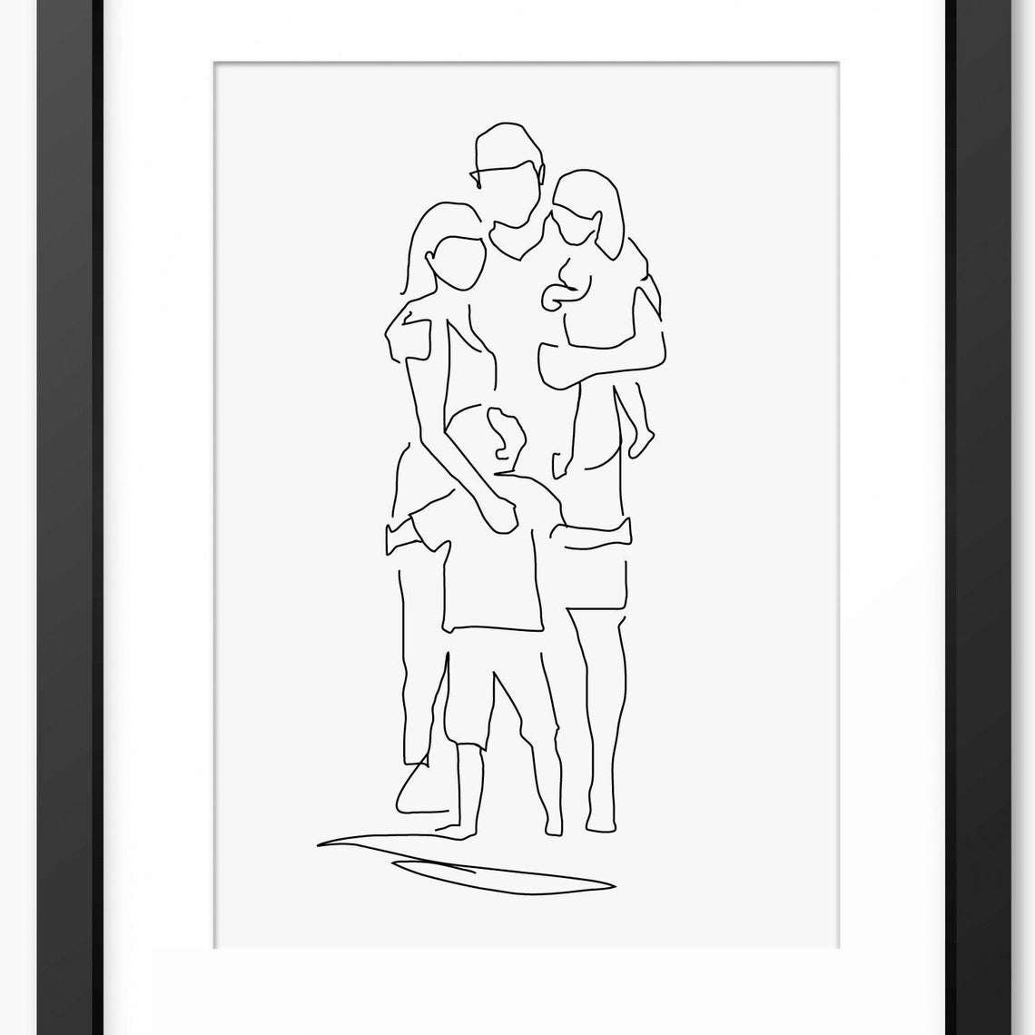 Line Art Line Drawing Print Family Portrait Family Line Art Family Drawing Special Gift Family Illustration Gift For Mom Mum Art