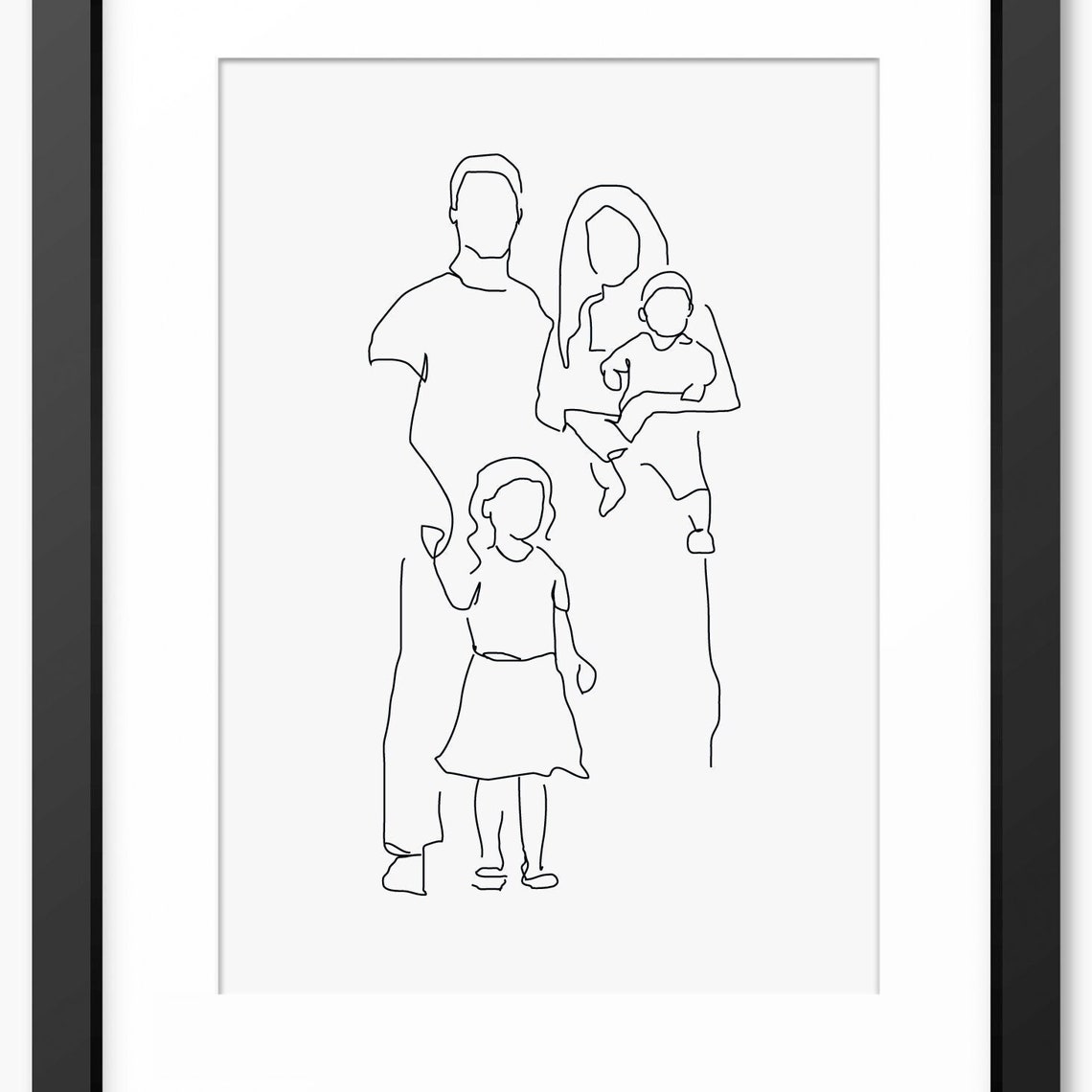 Family Line Art Family Drawing Family Illustration Fathers Day Gift Mothers Day Print Family Wall Art Gift For Mom Mum Gift For Dad