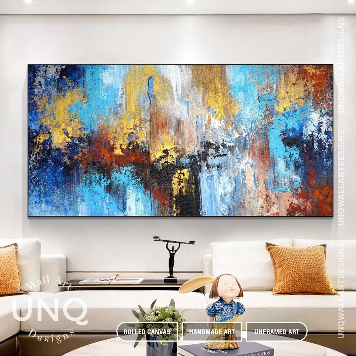 Modern Blue Gold Blue And Gold Art Navy Blue Art Heavy Textured Wall Decor Abstract Marble Wall Art Contemporary Art