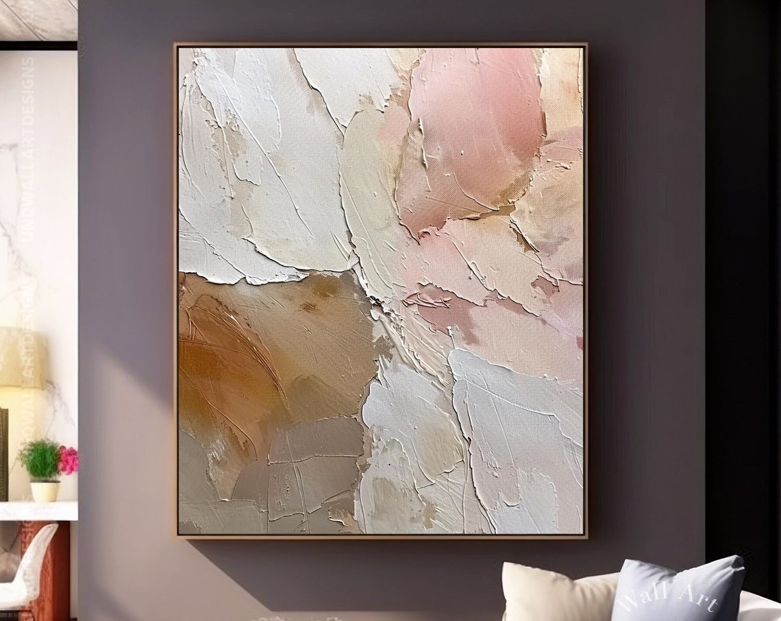 Original Neutral Beige Tones Decor Gift Minimalist Earthy Strokes On Beige Wabi Sabi Wall Art Bohemian Texture Wall Ideas