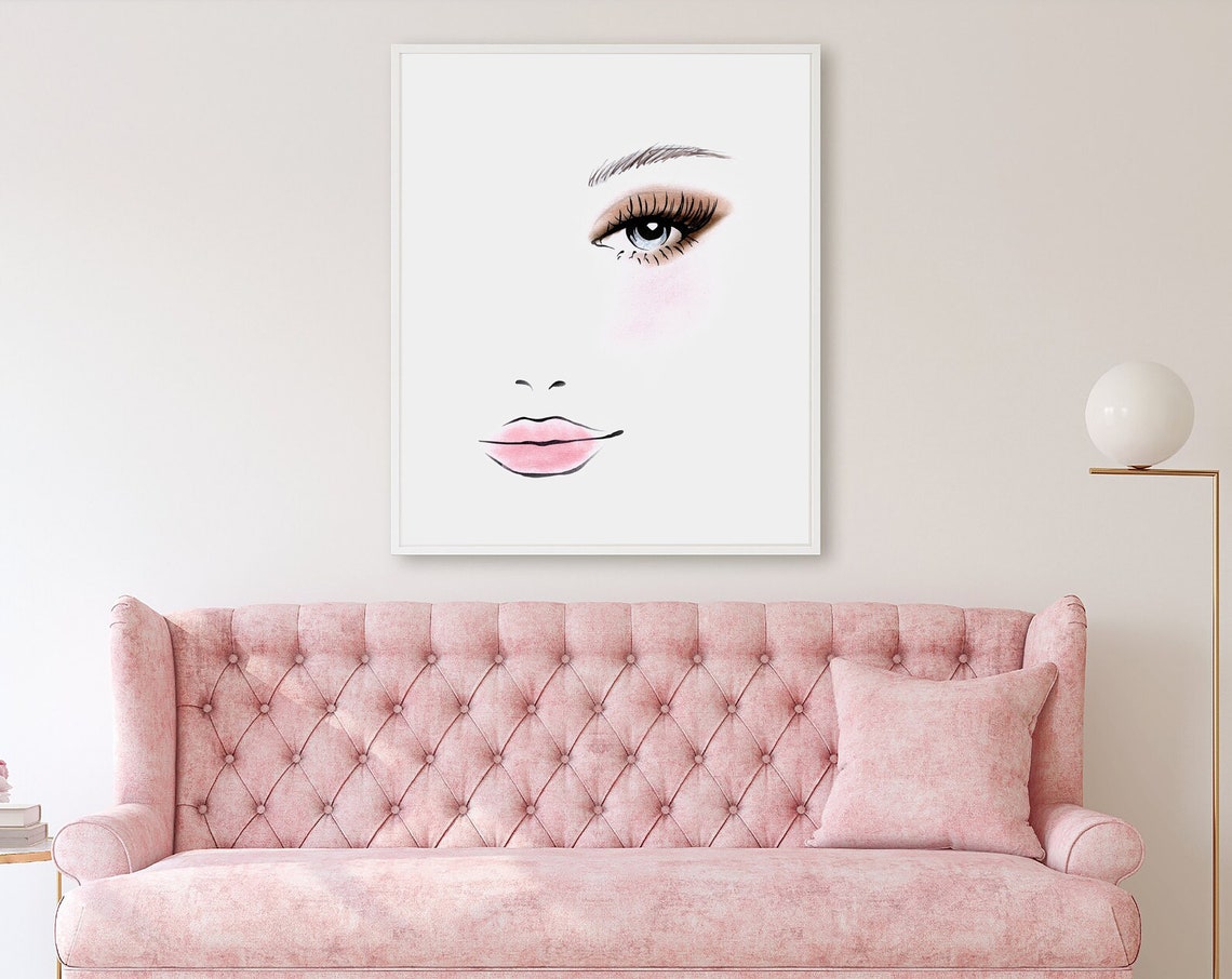 Eyelashes Art Fashion Wall Art Dressing Room Make Up Female Face Gift Fashion Glam Poster Line Wall Art Girl Line Art - Image 3