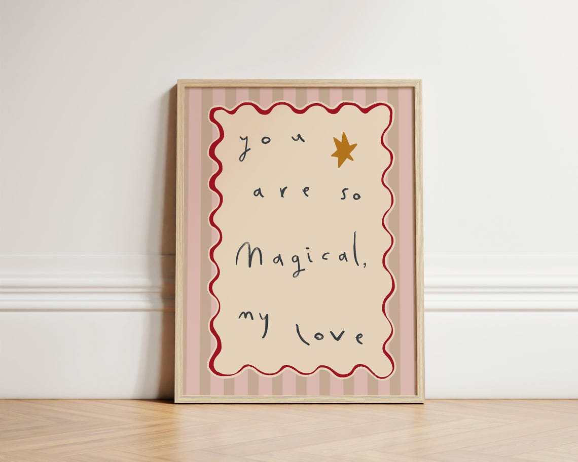 You Are So Magical My Love Star Handwritten Nursery Gift Poster