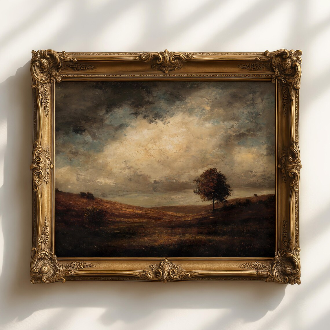 Moody Landscape Art Print, Dark Forest Rustic Decor
