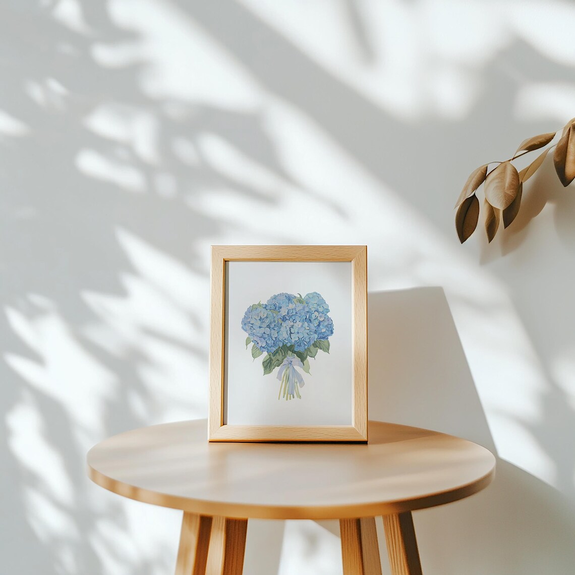 Blue Hydrangea Watercolor Art Print, Coastal Floral - Image 4