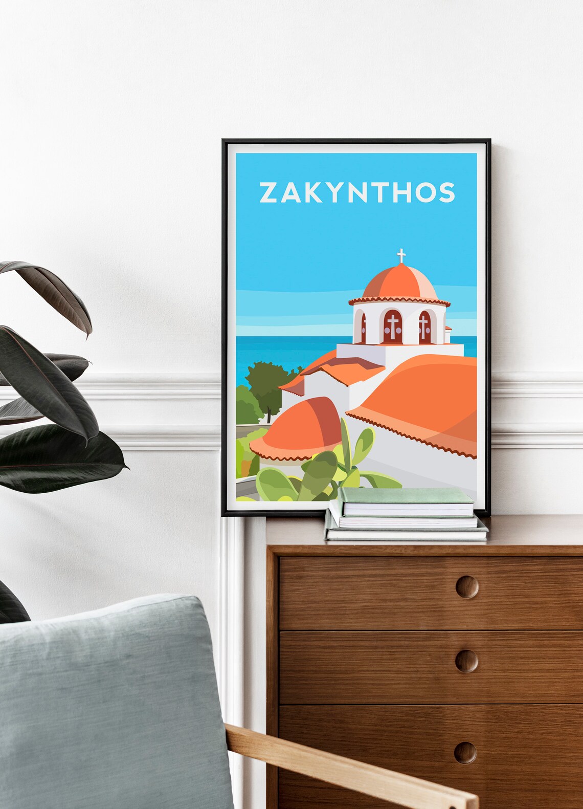 Zakynthos Greece Travel Poster, Coastal Wall Decor - Image 2