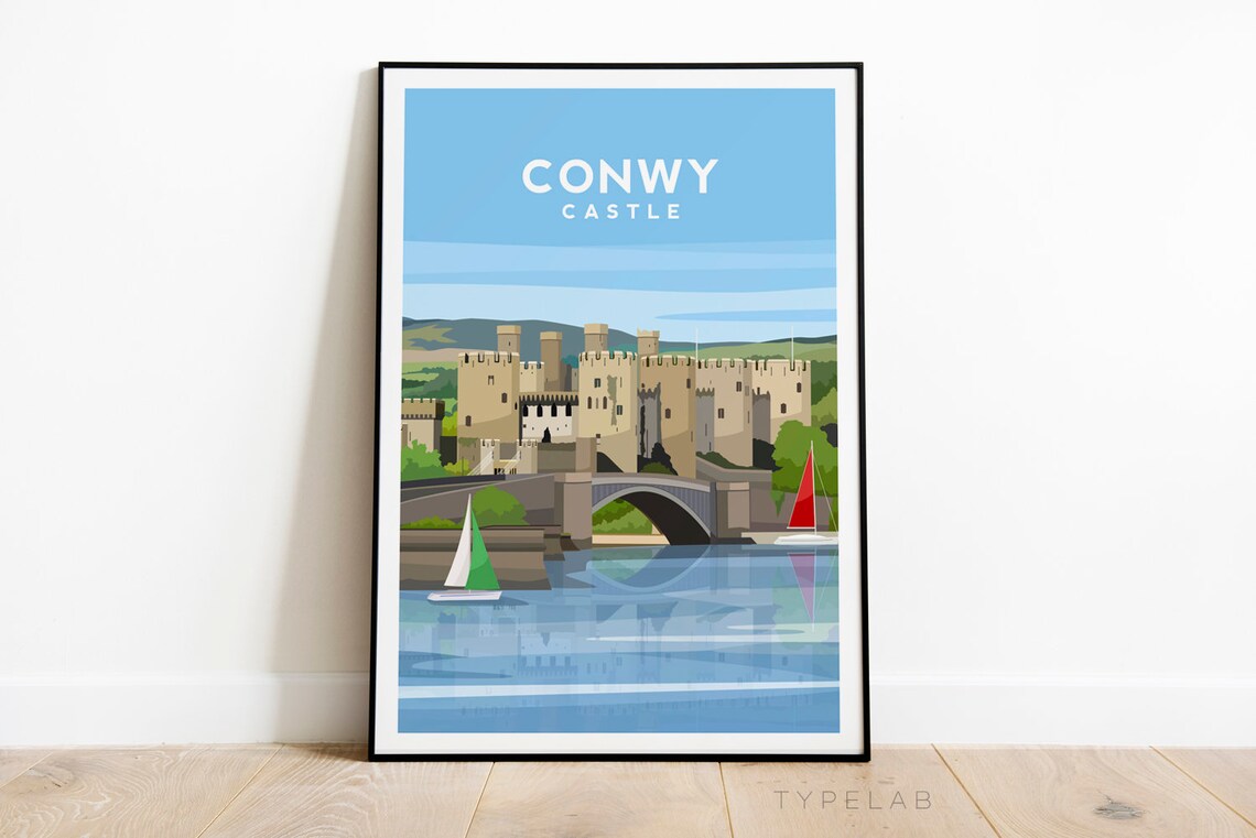 Conwy Castle Travel Poster, North Wales Wall Decor - Image 2