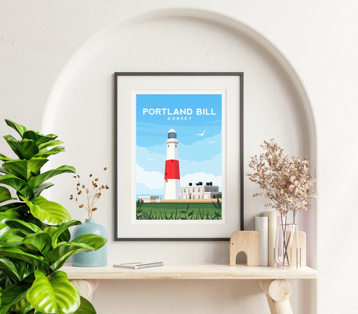 Portland Bill Lighthouse Travel Poster, Dorset Coast - Image 2